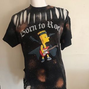 Born to rock reworked Bart Simpson shirt